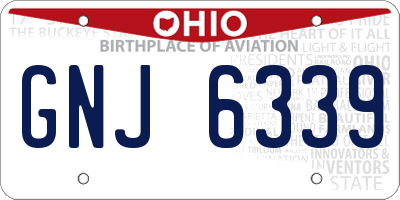 OH license plate GNJ6339