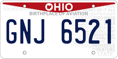 OH license plate GNJ6521