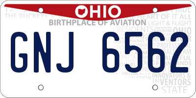 OH license plate GNJ6562