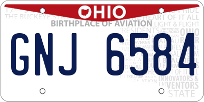 OH license plate GNJ6584
