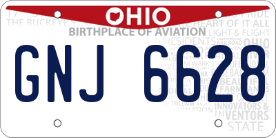OH license plate GNJ6628