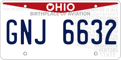 OH license plate GNJ6632