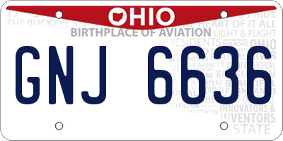 OH license plate GNJ6636