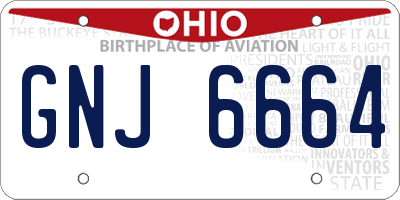 OH license plate GNJ6664
