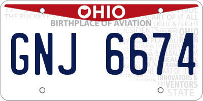 OH license plate GNJ6674