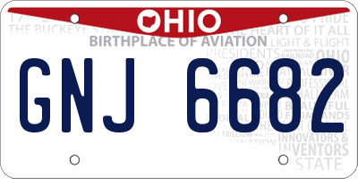OH license plate GNJ6682