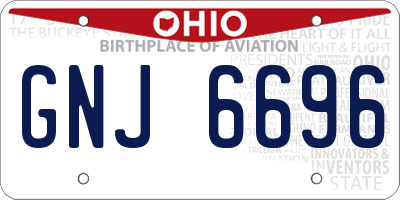 OH license plate GNJ6696