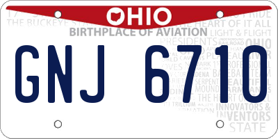 OH license plate GNJ6710