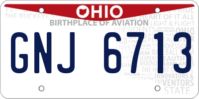 OH license plate GNJ6713