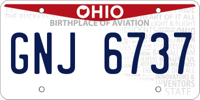 OH license plate GNJ6737
