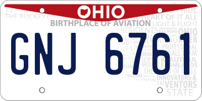 OH license plate GNJ6761