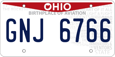 OH license plate GNJ6766