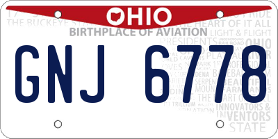 OH license plate GNJ6778
