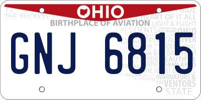 OH license plate GNJ6815