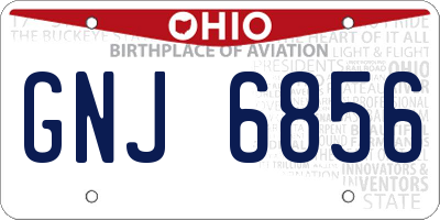 OH license plate GNJ6856