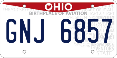 OH license plate GNJ6857
