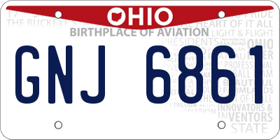 OH license plate GNJ6861