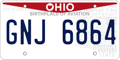 OH license plate GNJ6864