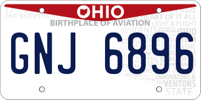 OH license plate GNJ6896