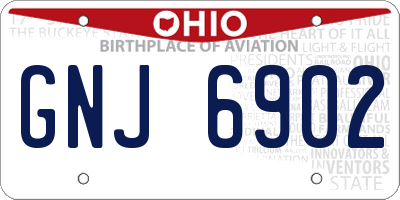 OH license plate GNJ6902