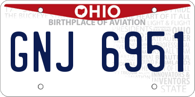 OH license plate GNJ6951