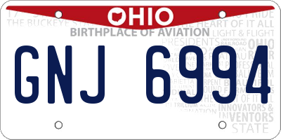 OH license plate GNJ6994