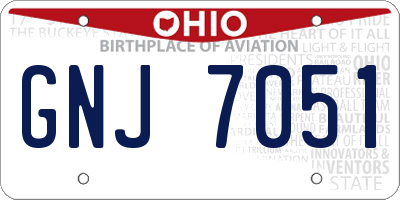 OH license plate GNJ7051