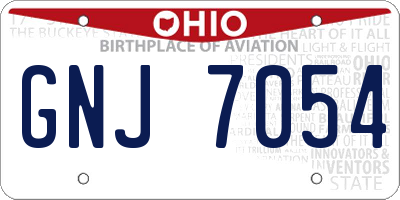 OH license plate GNJ7054