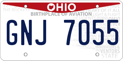 OH license plate GNJ7055