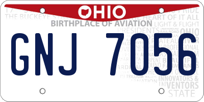 OH license plate GNJ7056