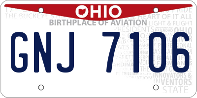 OH license plate GNJ7106