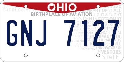 OH license plate GNJ7127