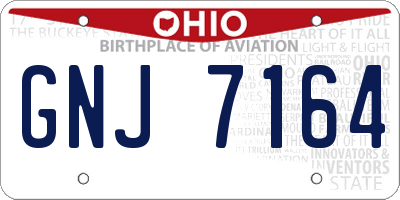 OH license plate GNJ7164