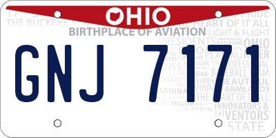OH license plate GNJ7171