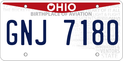 OH license plate GNJ7180