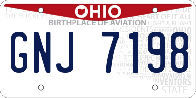 OH license plate GNJ7198