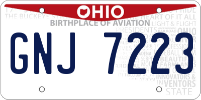 OH license plate GNJ7223