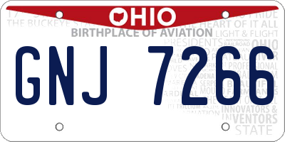 OH license plate GNJ7266