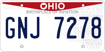 OH license plate GNJ7278