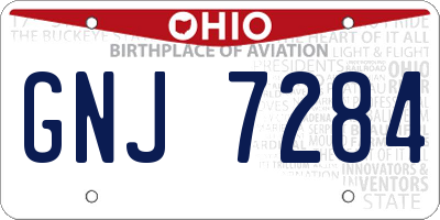 OH license plate GNJ7284