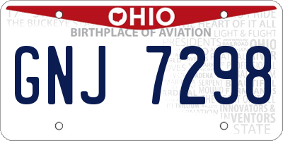 OH license plate GNJ7298