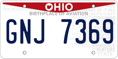 OH license plate GNJ7369