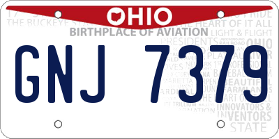OH license plate GNJ7379