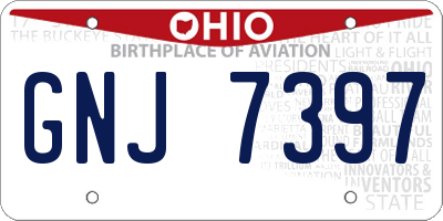 OH license plate GNJ7397