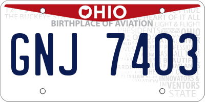 OH license plate GNJ7403
