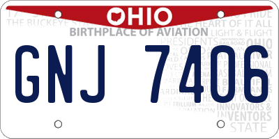 OH license plate GNJ7406