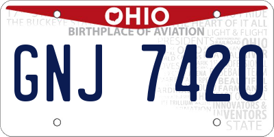 OH license plate GNJ7420