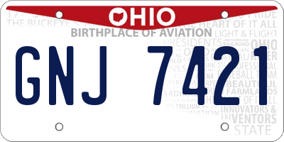 OH license plate GNJ7421