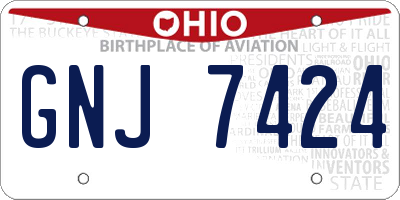 OH license plate GNJ7424