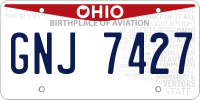 OH license plate GNJ7427